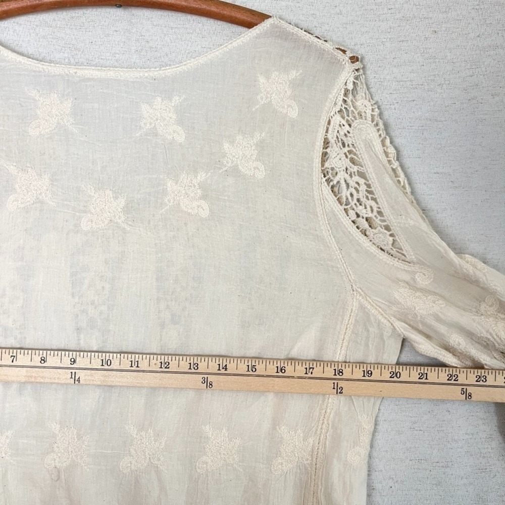 Forgotten Grace M‎ Scalloped Long Sleeve Boho Blouse Fairy Hippy Festival Sheer - Picture 4 of 5
